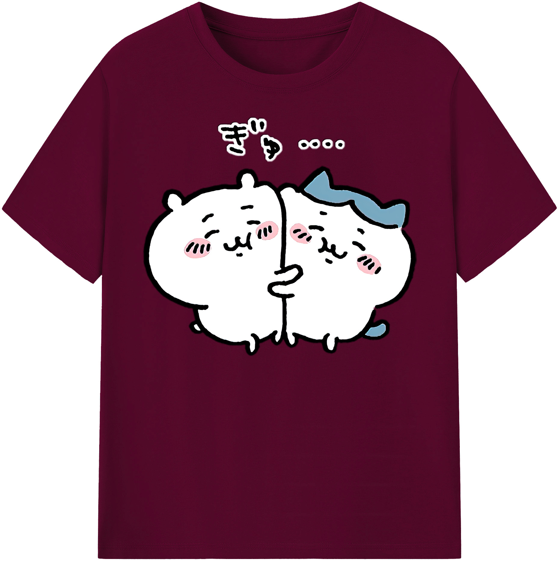 （画像用） ちいかわ ハチワレ Chii-kawa hachiware レディースカジュアルプリントTシャツ（綿100％）